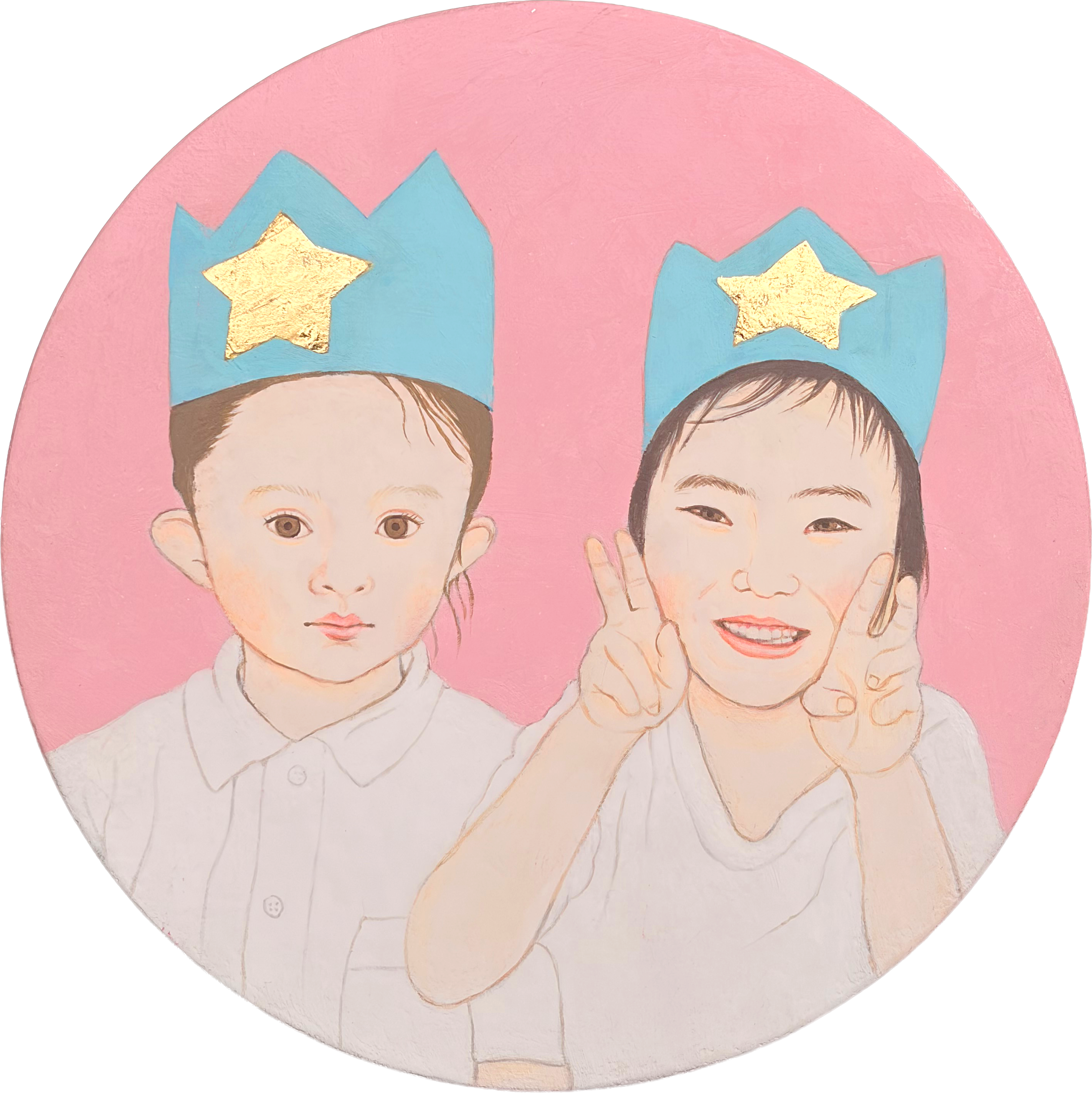 ヒル 優子 作品「birthday girls」- 削ぎ落としシリーズ（アクリル画）